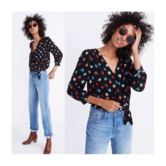 Madewell Tops - Madewell Wrap Top in Pressed Flowers